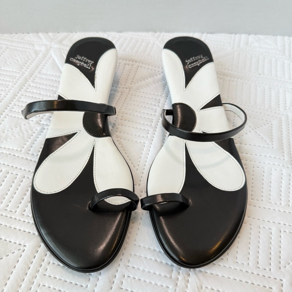 Jeffrey Campbell Free People Phosphorus Toe Ring Kitten Heel Sandals Size 8.5 - Picture 5 of 12